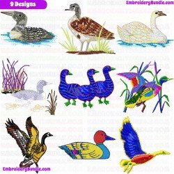 Ducks And Goose Embroidery Design Bundle 14