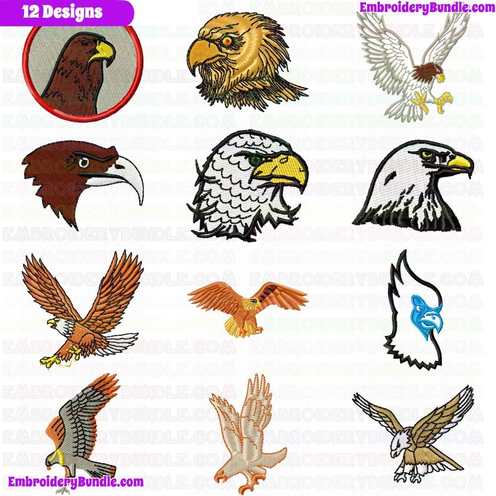 Eagle And Falcon Embroidery Design Bundle 4 Eagle And Falcon Embroidery Design Bundle 4