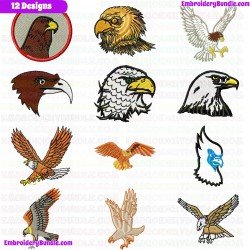 Eagle And Falcon Embroidery Design Bundle 4
