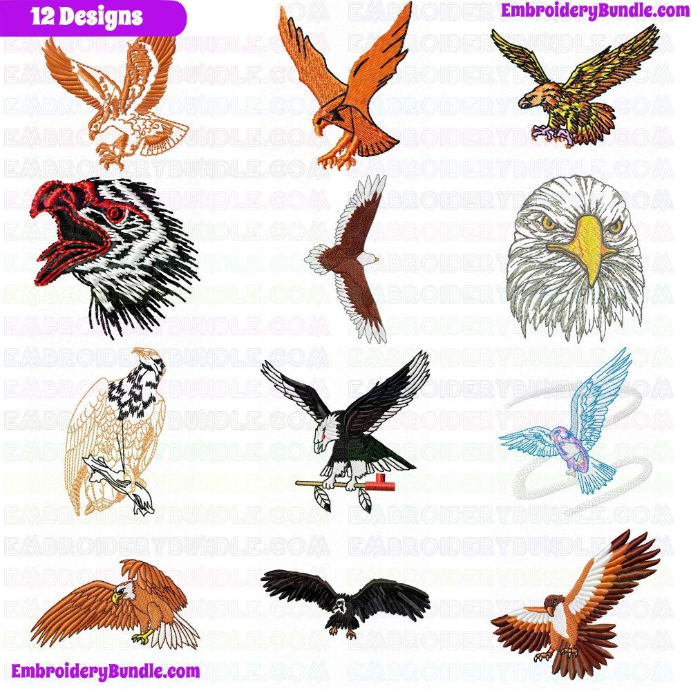 Eagle And Falcon Embroidery Design Bundle 6 Eagle And Falcon Embroidery Design Bundle 6