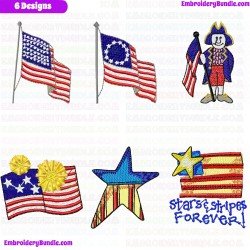 Flags Embroidery Design Bundle 1