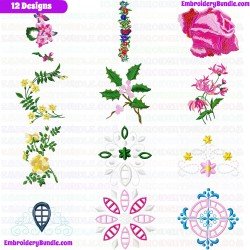 Flowers And Tree Embroidery Design Bundle 101