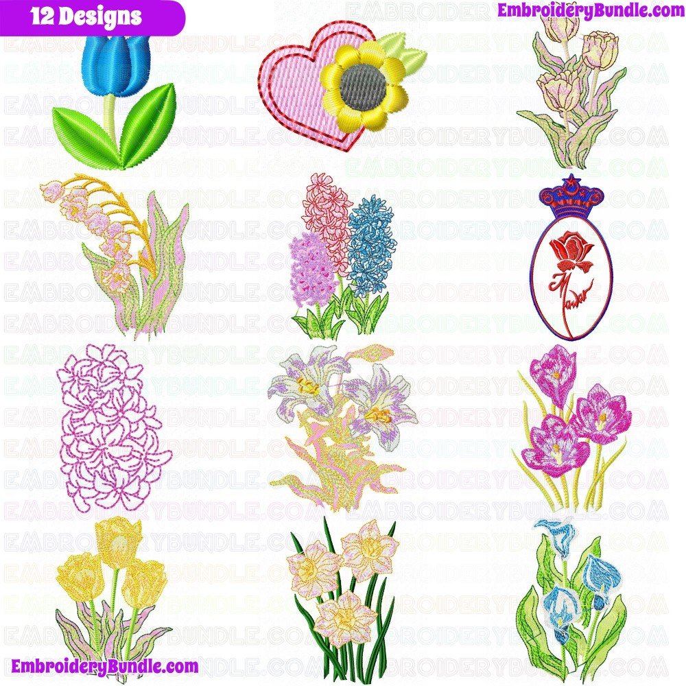 Flowers And Tree Embroidery Design Bundle 122 Flowers And Tree Embroidery Design Bundle 122