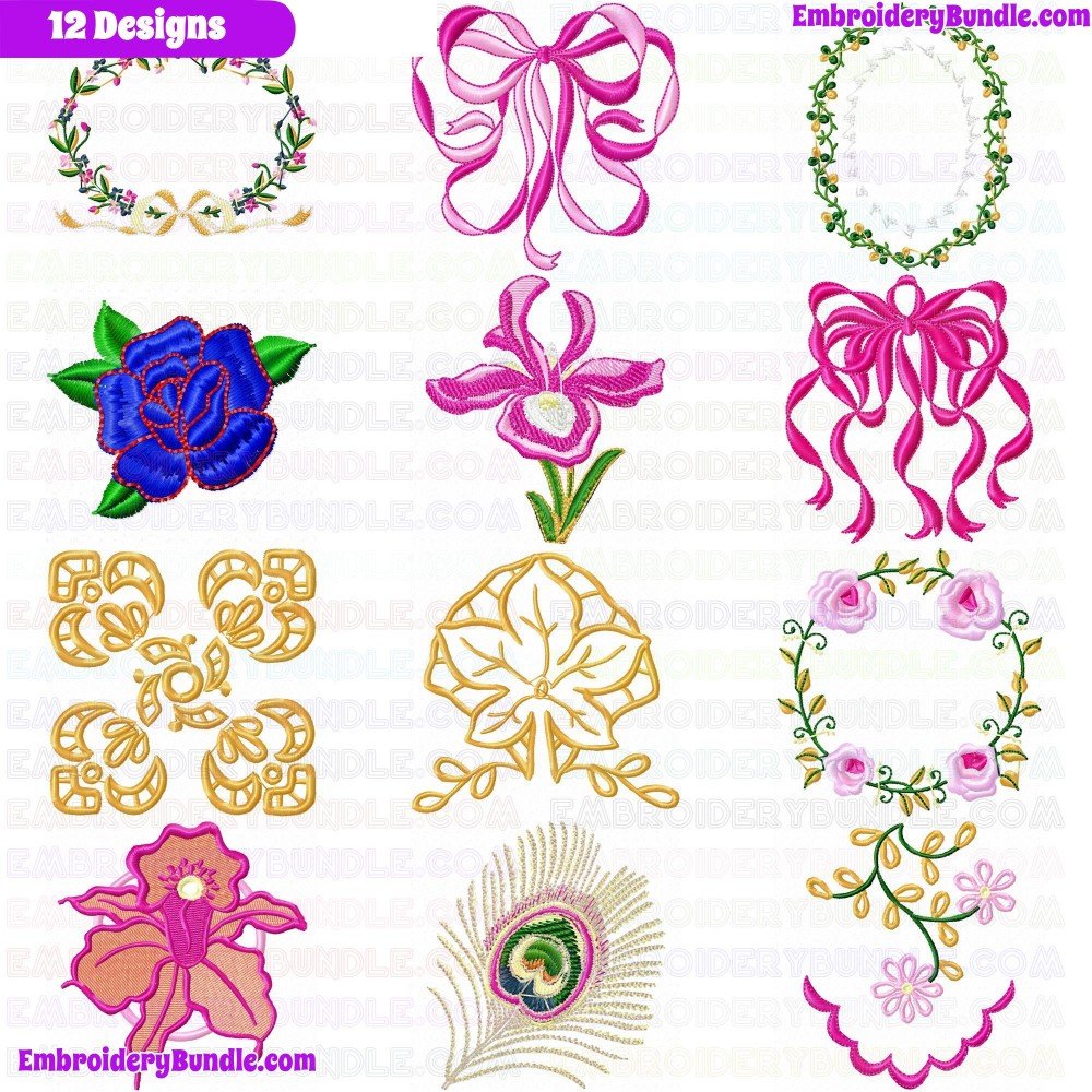 Flowers And Tree Embroidery Design Bundle 148 Flowers And Tree Embroidery Design Bundle 148