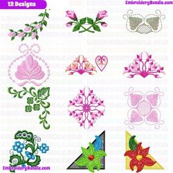 Flowers And Tree Embroidery Design Bundle 157