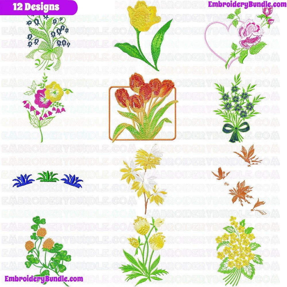 Flowers And Tree Embroidery Design Bundle 170 Flowers And Tree Embroidery Design Bundle 170