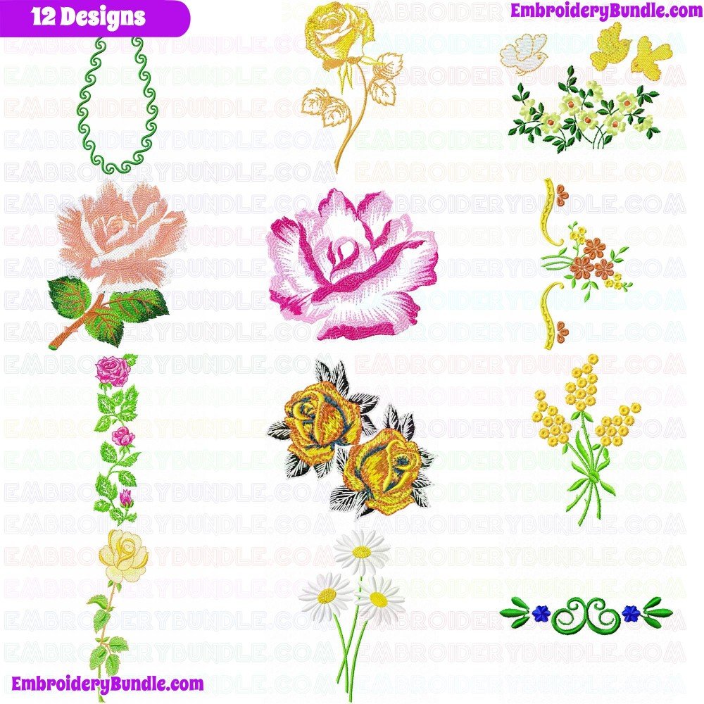 Flowers And Tree Embroidery Design Bundle 177 Flowers And Tree Embroidery Design Bundle 177