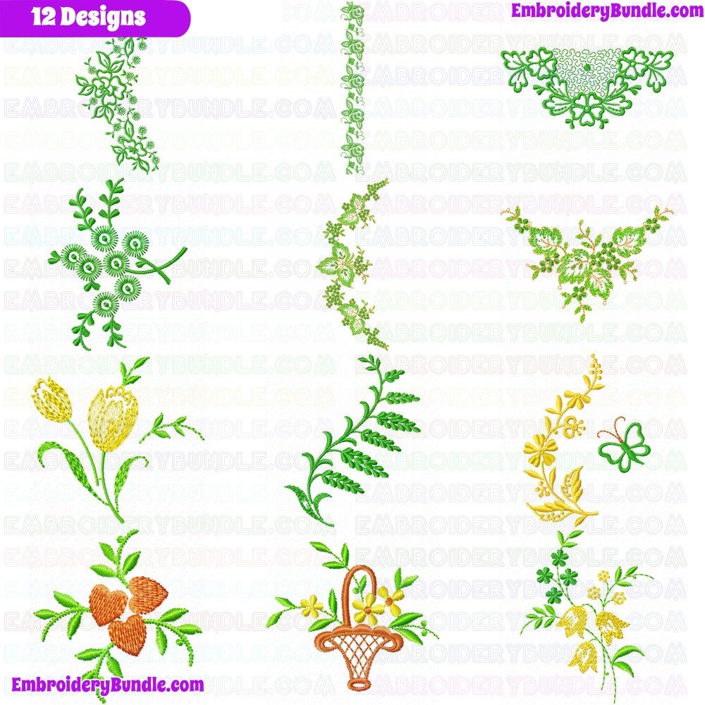 Flowers And Tree Embroidery Design Bundle 189 Flowers And Tree Embroidery Design Bundle 189