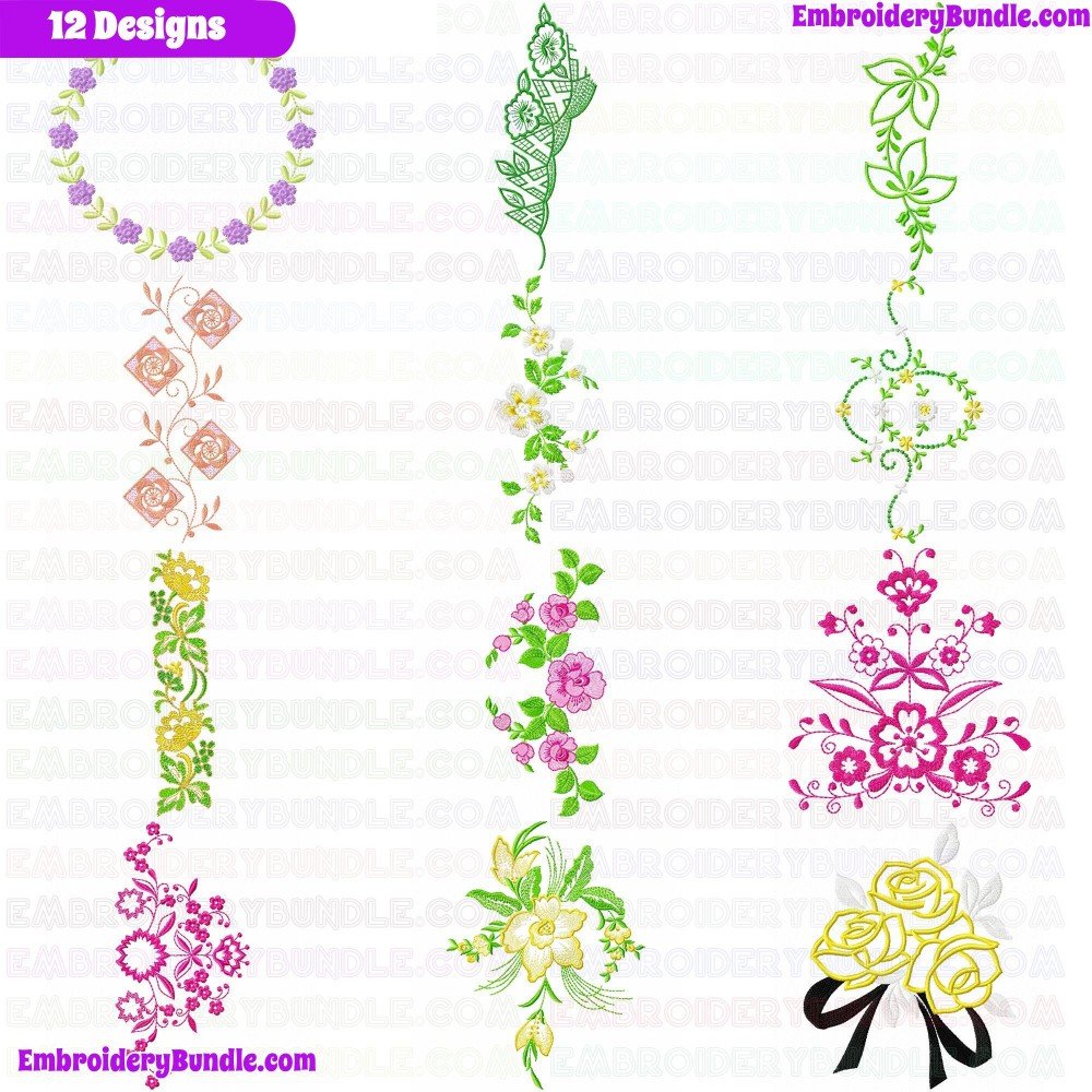 Flowers And Tree Embroidery Design Bundle 214 Flowers And Tree Embroidery Design Bundle 214