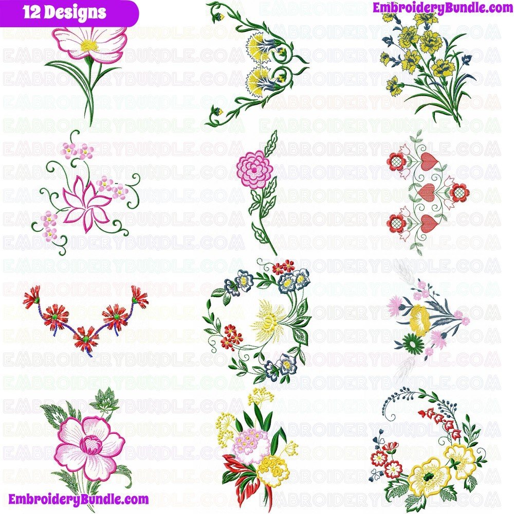 Flowers And Tree Embroidery Design Bundle 21 Flowers And Tree Embroidery Design Bundle 21