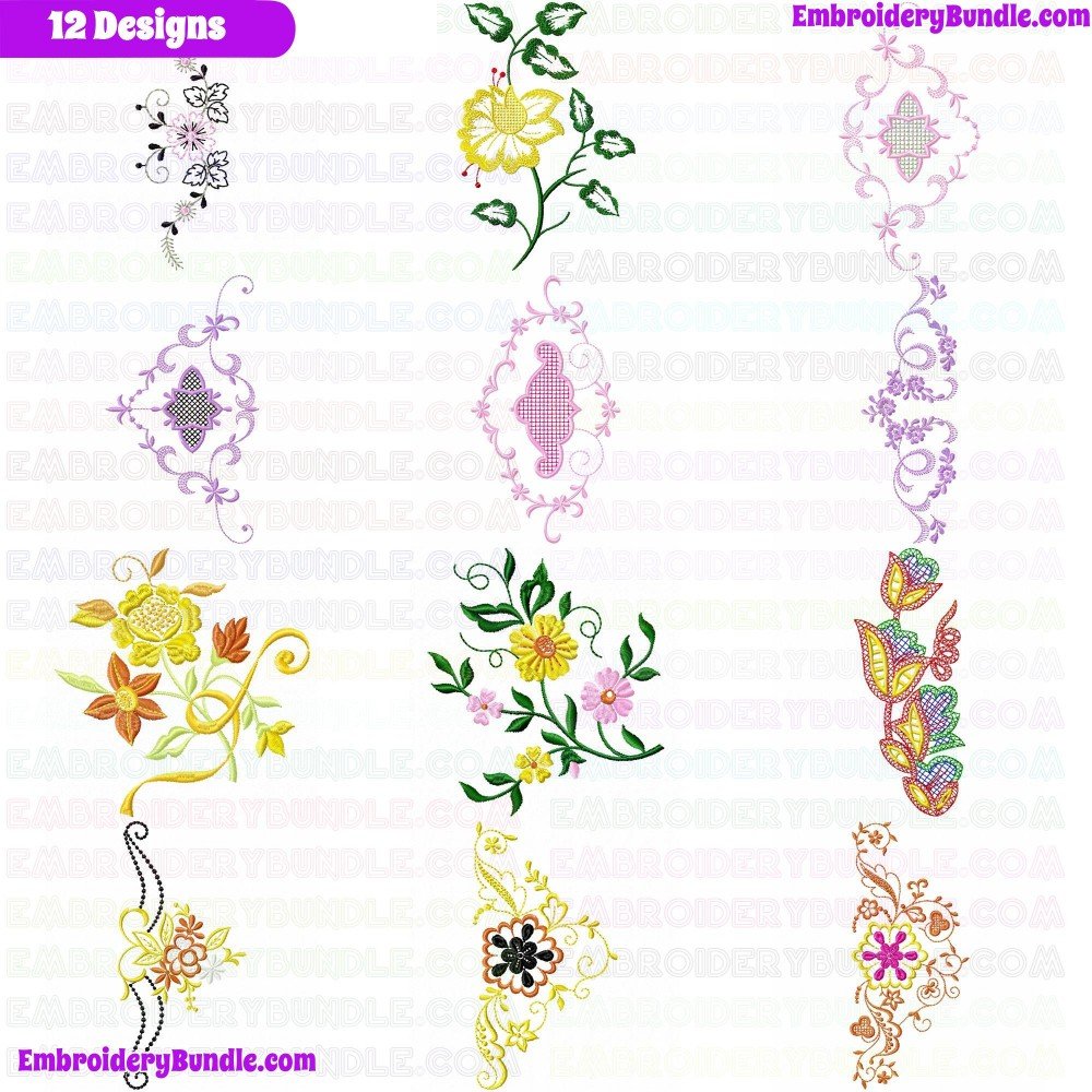 Flowers And Tree Embroidery Design Bundle 243 Flowers And Tree Embroidery Design Bundle 243