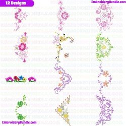 Flowers And Tree Embroidery Design Bundle 245