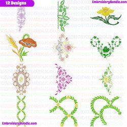 Flowers And Tree Embroidery Design Bundle 246