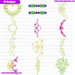 Flowers And Tree Embroidery Design Bundle 250