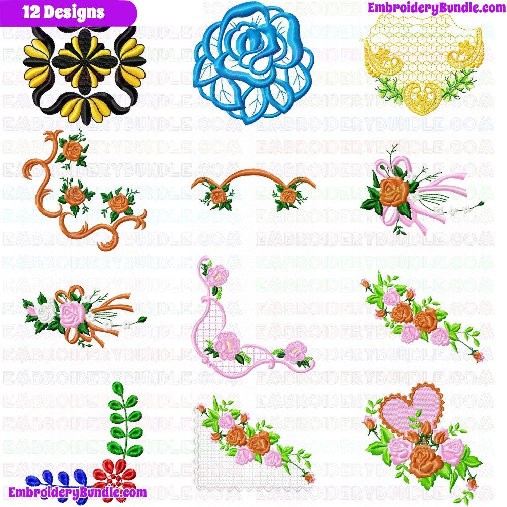 Flowers And Tree Embroidery Design Bundle 254 Flowers And Tree Embroidery Design Bundle 254