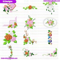 Flowers And Tree Embroidery Design Bundle 255