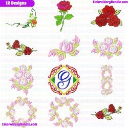Flowers And Tree Embroidery Design Bundle 256