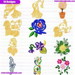 Flowers And Tree Embroidery Design Bundle 259