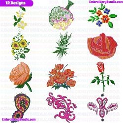 Flowers And Tree Embroidery Design Bundle 25