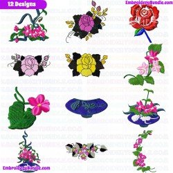 Flowers And Tree Embroidery Design Bundle 262