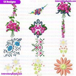 Flowers And Tree Embroidery Design Bundle 263