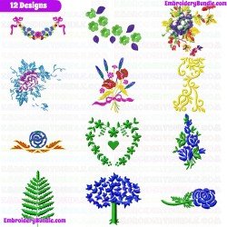 Flowers And Tree Embroidery Design Bundle 271