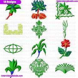 Flowers And Tree Embroidery Design Bundle 273