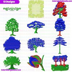 Flowers And Tree Embroidery Design Bundle 275