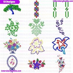 Flowers And Tree Embroidery Design Bundle 279