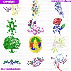 Flowers And Tree Embroidery Design Bundle 280