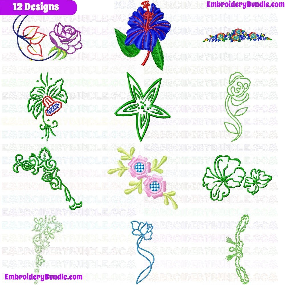 Flowers And Tree Embroidery Design Bundle 281 Flowers And Tree Embroidery Design Bundle 281