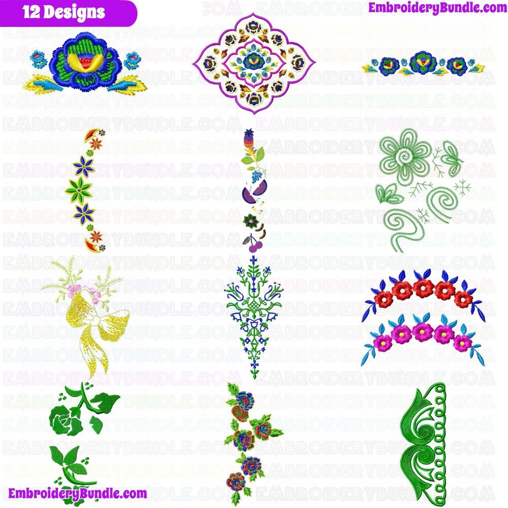 Flowers And Tree Embroidery Design Bundle 282 Flowers And Tree Embroidery Design Bundle 282