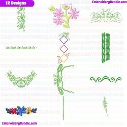 Flowers And Tree Embroidery Design Bundle 288