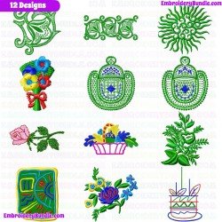 Flowers And Tree Embroidery Design Bundle 294
