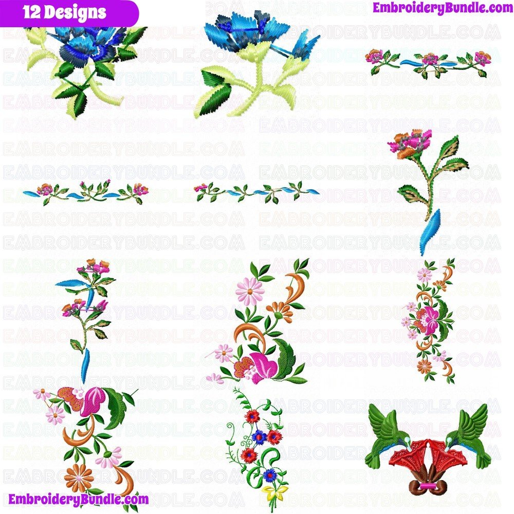 Flowers And Tree Embroidery Design Bundle 29 Flowers And Tree Embroidery Design Bundle 29
