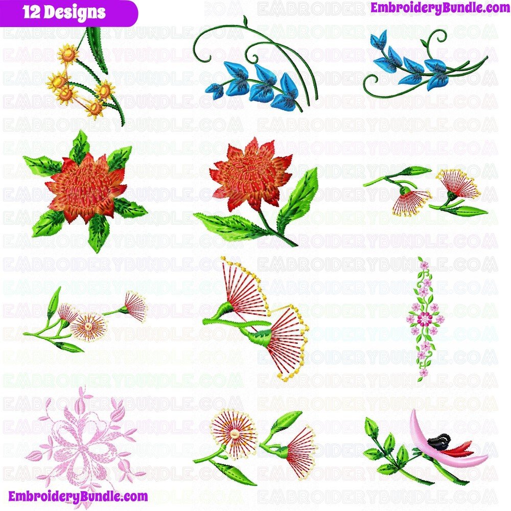 Flowers And Tree Embroidery Design Bundle 304 Flowers And Tree Embroidery Design Bundle 304