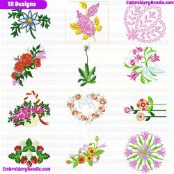 Flowers And Tree Embroidery Design Bundle 306