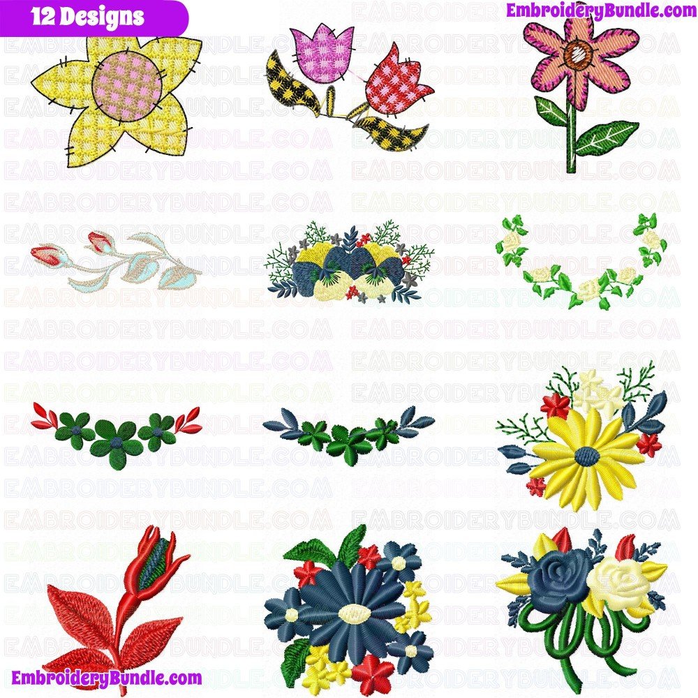 Flowers And Tree Embroidery Design Bundle 308 Flowers And Tree Embroidery Design Bundle 308