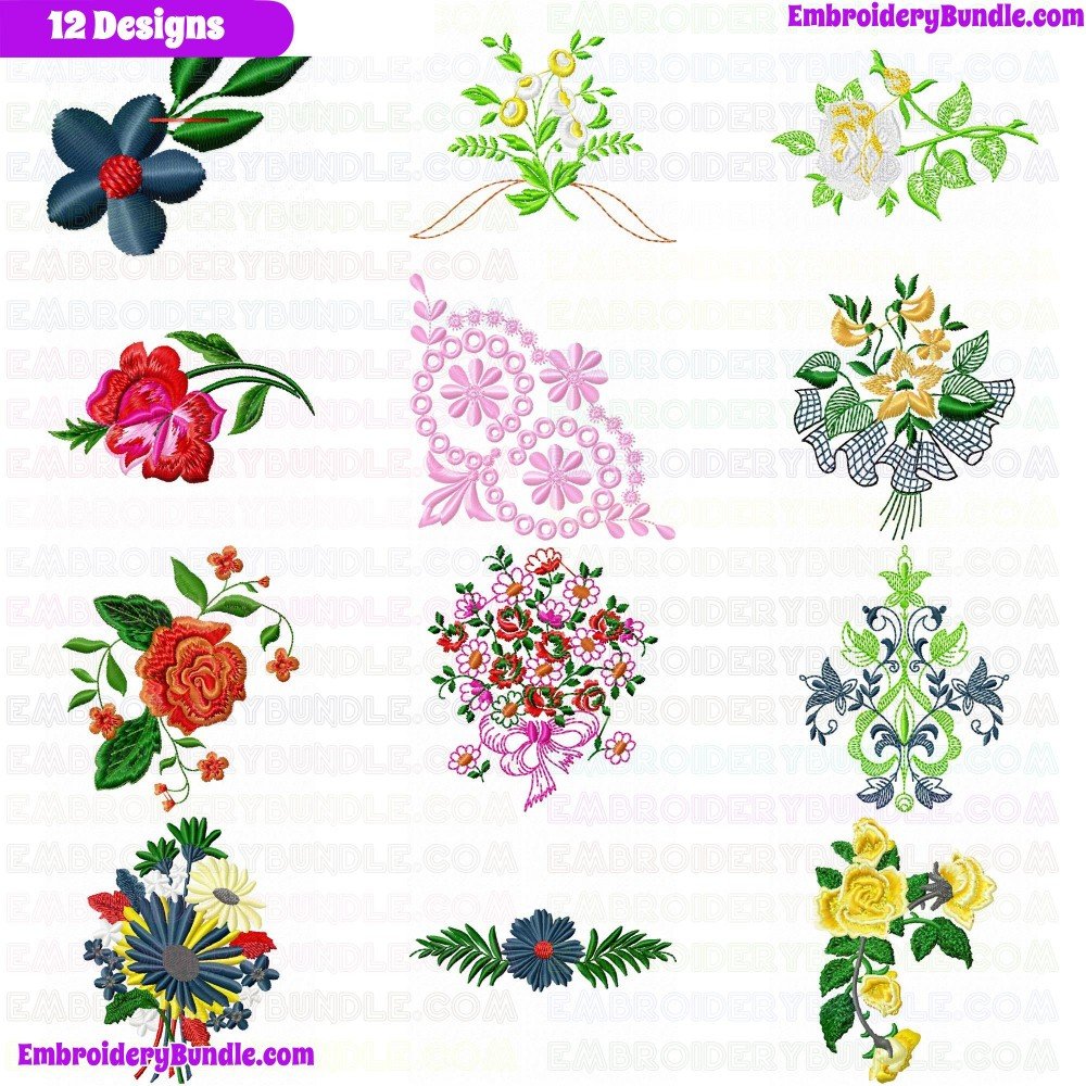 Flowers And Tree Embroidery Design Bundle 309 Flowers And Tree Embroidery Design Bundle 309