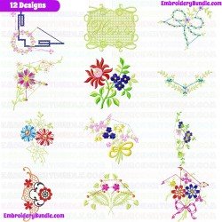 Flowers And Tree Embroidery Design Bundle 312