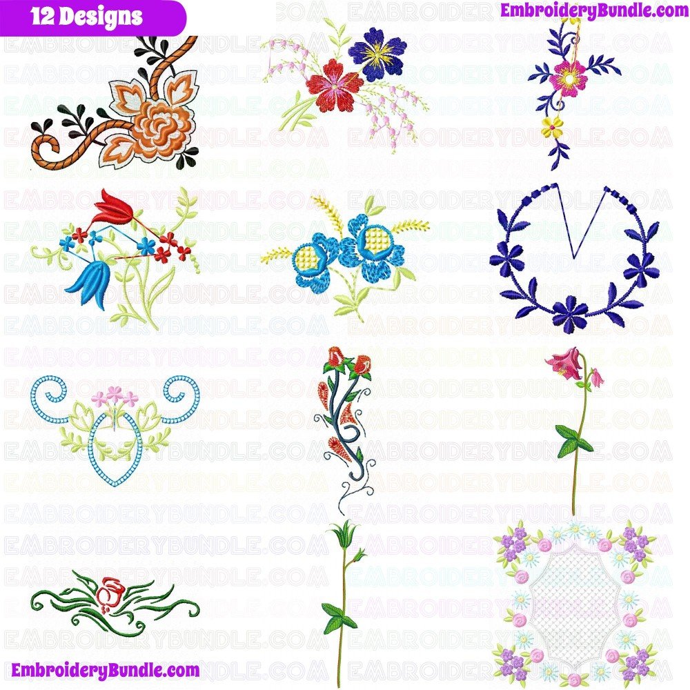 Flowers And Tree Embroidery Design Bundle 313 Flowers And Tree Embroidery Design Bundle 313