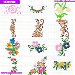 Flowers And Tree Embroidery Design Bundle 314
