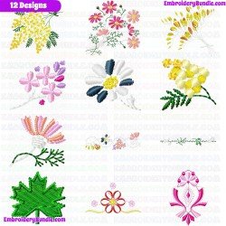 Flowers And Tree Embroidery Design Bundle 316