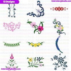Flowers And Tree Embroidery Design Bundle 317