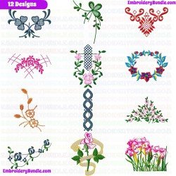Flowers And Tree Embroidery Design Bundle 320