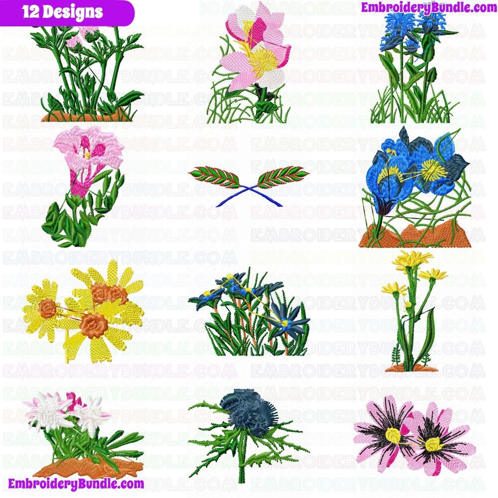 Flowers And Tree Embroidery Design Bundle 321 Flowers And Tree Embroidery Design Bundle 321