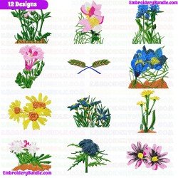 Flowers And Tree Embroidery Design Bundle 321