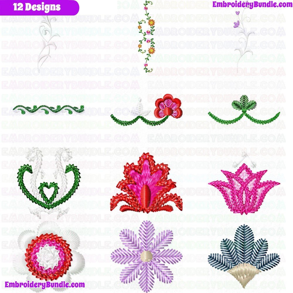 Flowers And Tree Embroidery Design Bundle 39 Flowers And Tree Embroidery Design Bundle 39