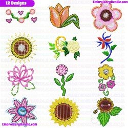 Flowers And Tree Embroidery Design Bundle 47