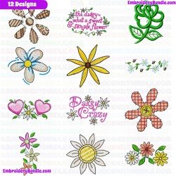 Flowers And Tree Embroidery Design Bundle 50